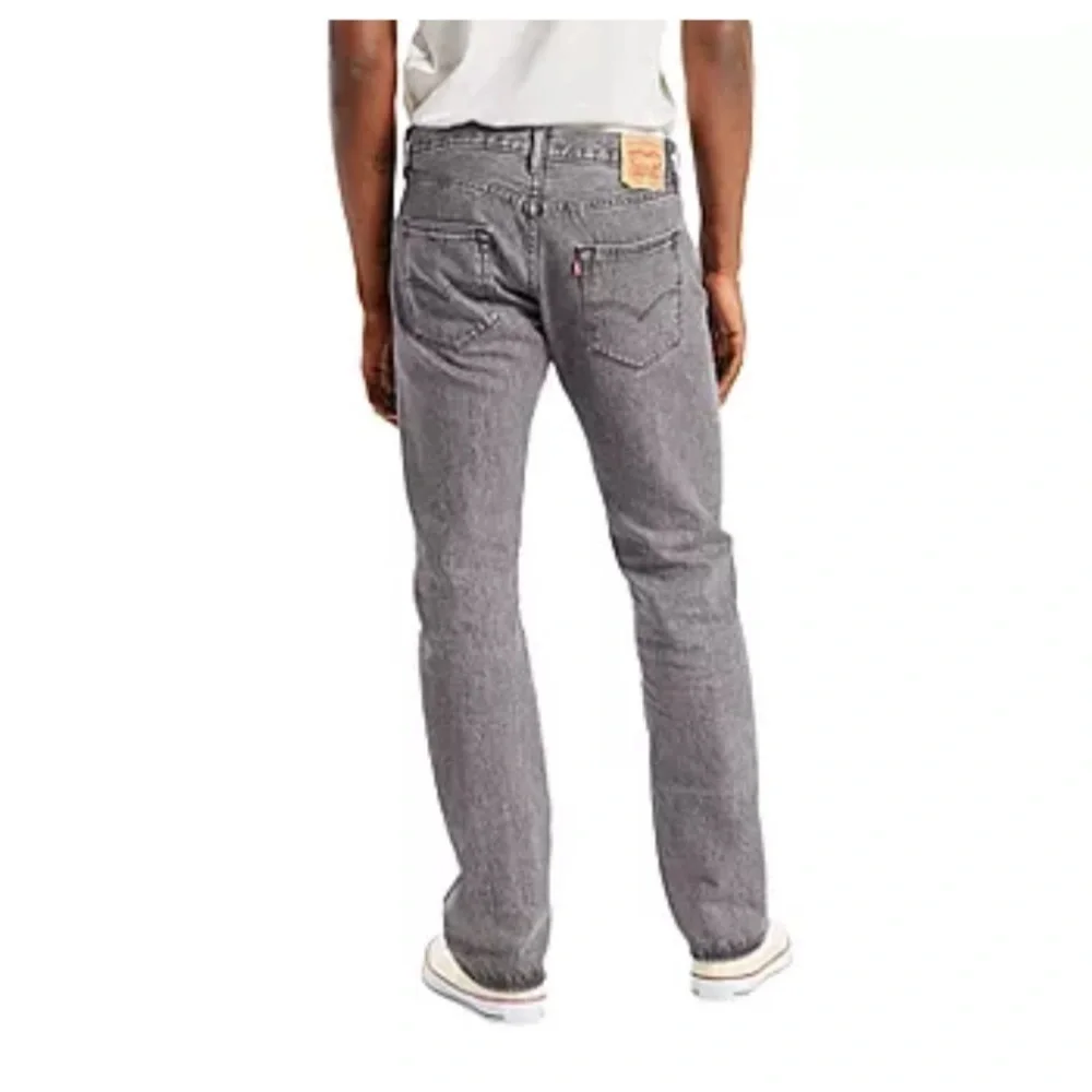 Levi’s 501 Button Fly Grey Denim Jeans Straight Leg   34 x 32